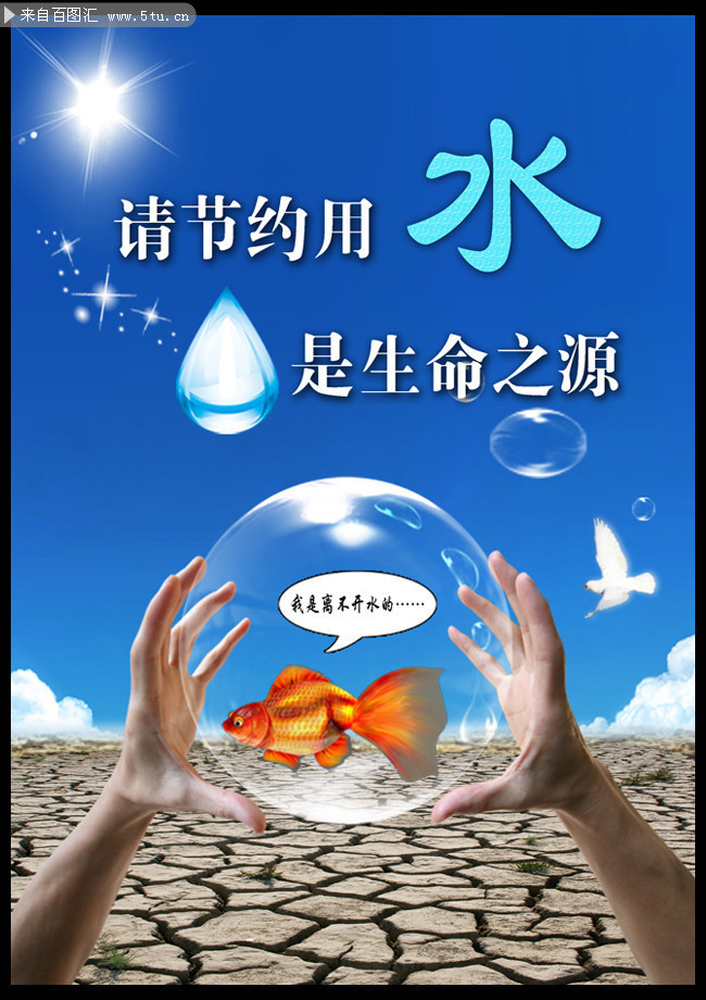 节约用水公益广告图片psd素材