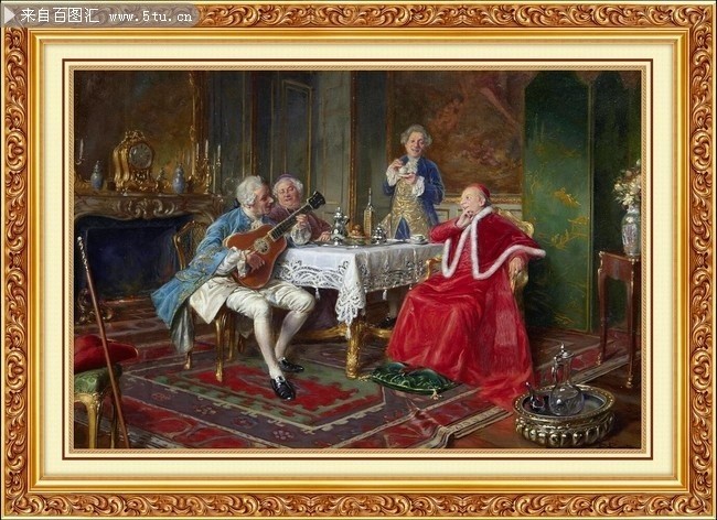 宫廷教皇油画