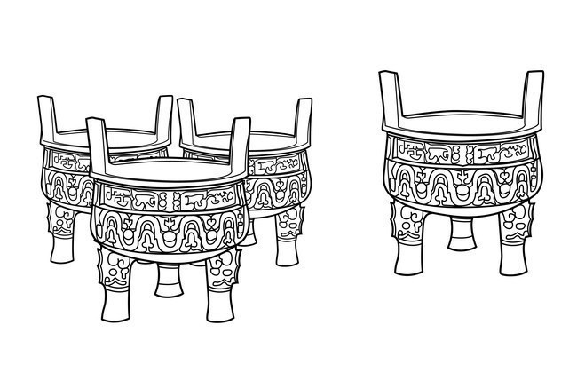 线描鼎矢量图片素材