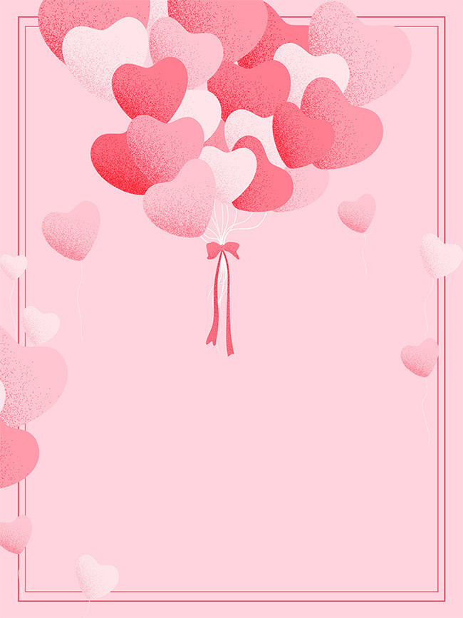 粉色爱心气球背景图片