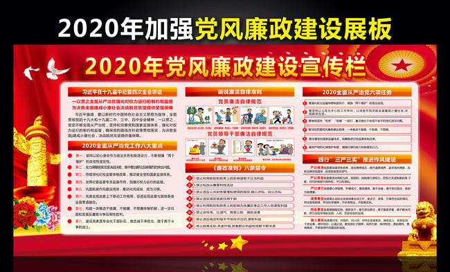 2020党风廉政建设宣传展板