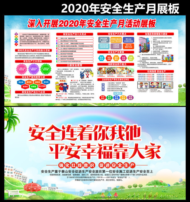 2020安全生产月知识板报设计-原创设计素材交易-百图