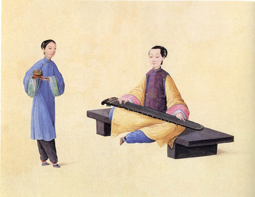中国传统行当 水彩画 羊城风物 演奏乐器dtk