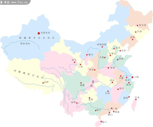 中国各省市地图矢量图