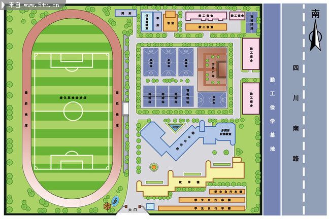 矢量学校平面图