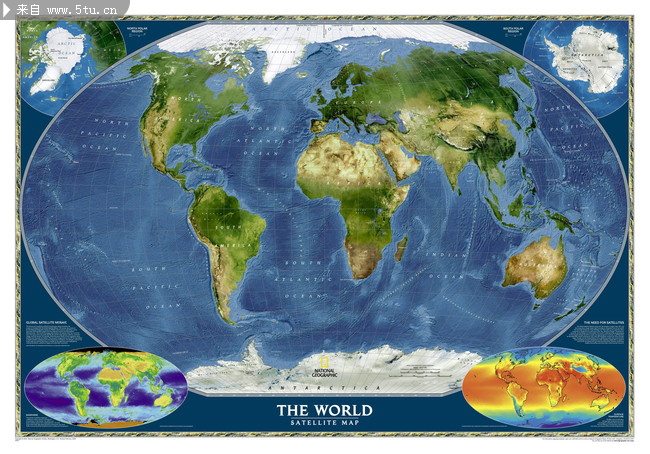 地球卫星地图 世界地形图片 - 稀有高精度图片