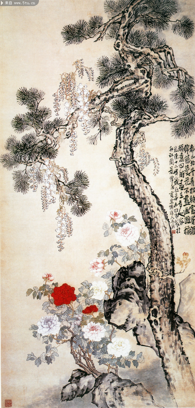 [传统古典 精品超清国画 水墨松树 精品超清国画 水墨松树