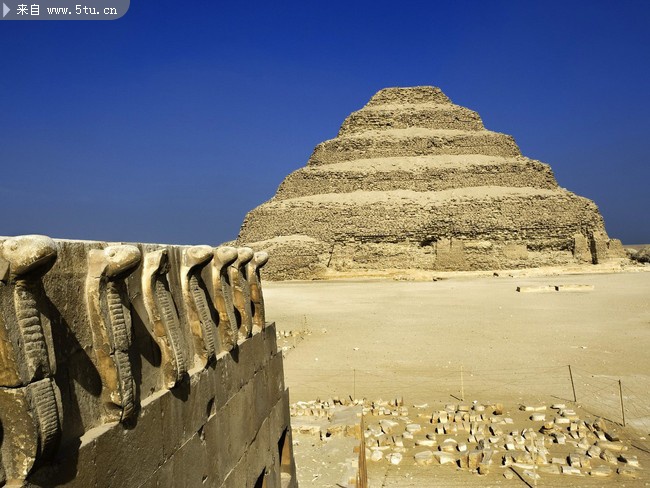 Cobra Figures and the Step Pyramid, Saqqara, Egypt.jpg