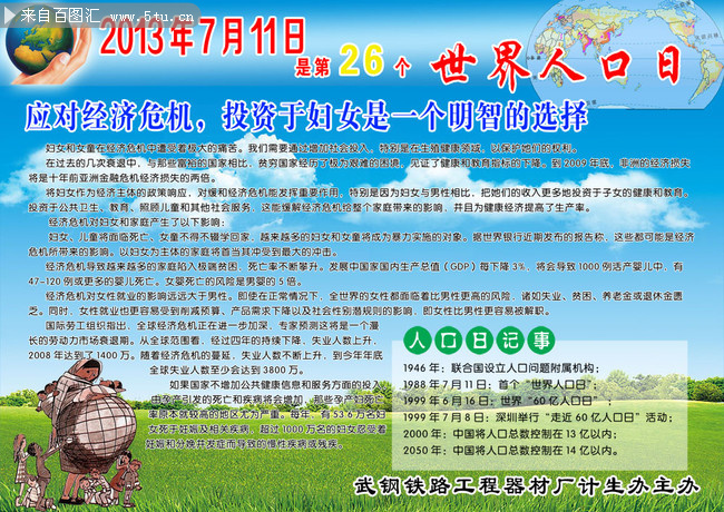 711世界人口日展板_...世界人口日板报 世界人口日小报 蓝色 关注人口问题展板