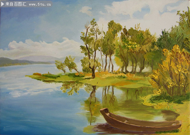 自然风景油画高清图片素材